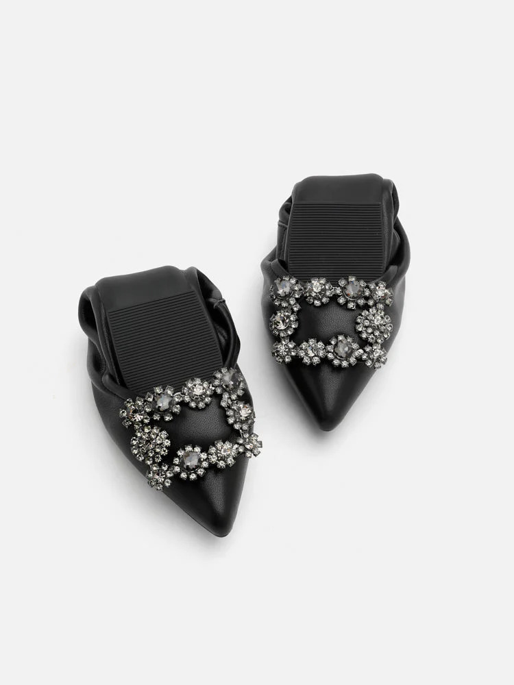 Helene Crystal Buckle Foldable Flats - Image 12