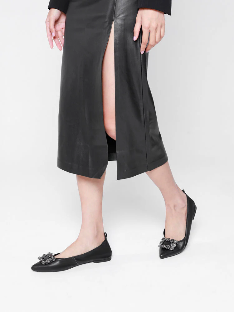 Helene Crystal Buckle Foldable Flats - Image 9