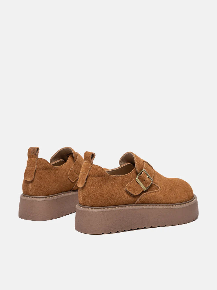 Bailey Suede Flatform Loafers - Image 8