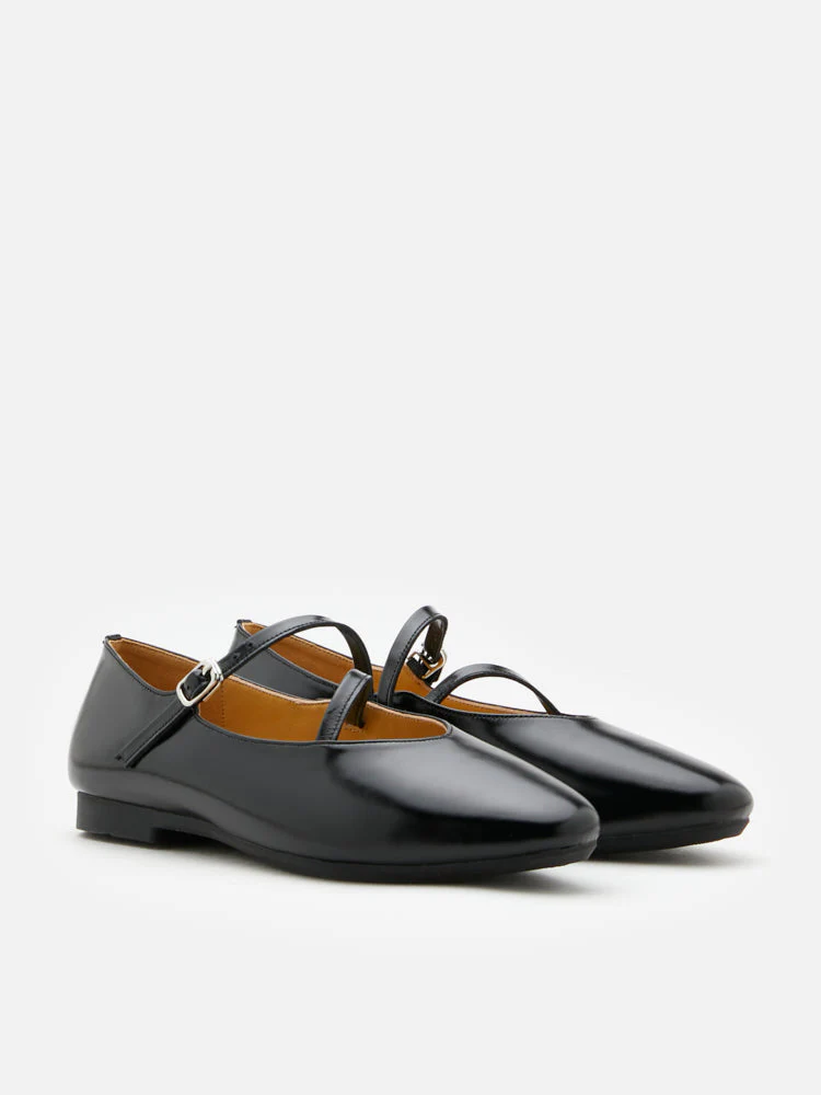 Corinne Glossy Strappy Flats - Image 10