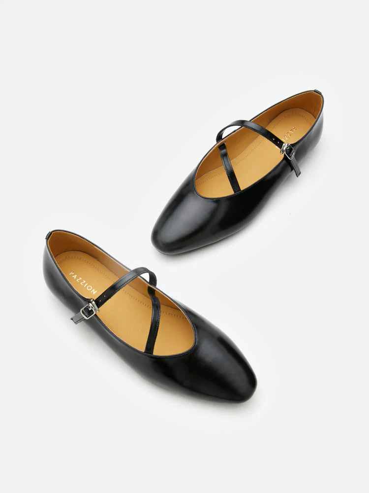 Corinne Glossy Strappy Flats - Image 11