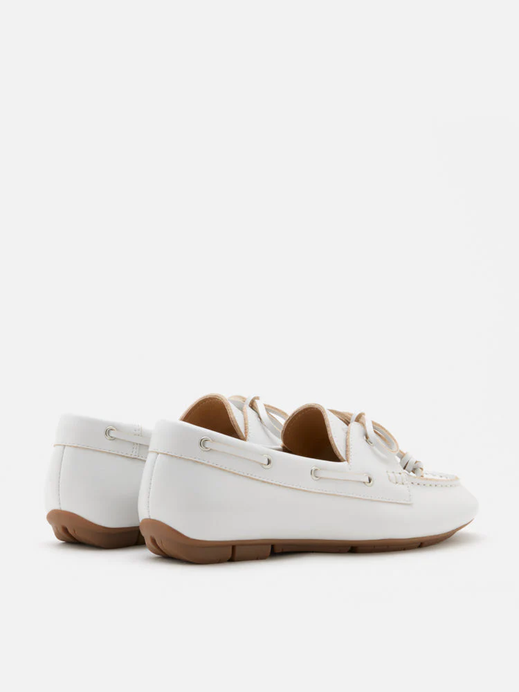 Gabrielle Bow Leather Boat Loafers - Image 15