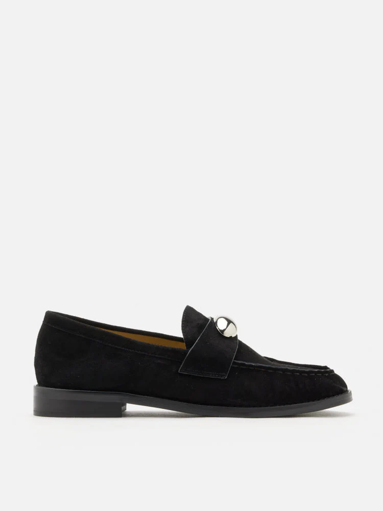 Lilibet Suede Metal-Buckle Loafers - Image 8