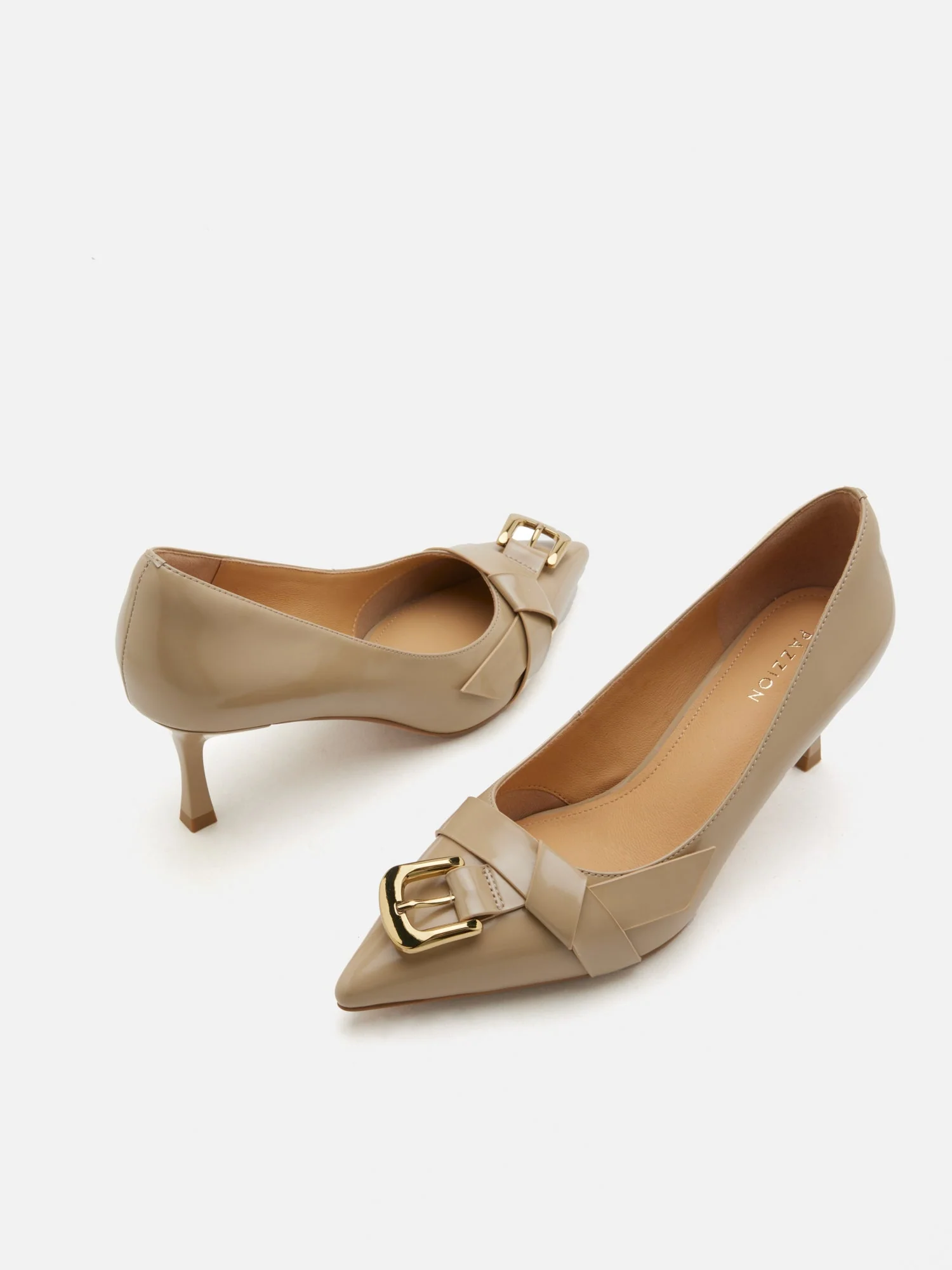Luca Buckle-Accent Pointed Toe Heels - Image 4