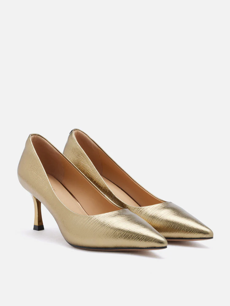 Marcie Metallic Pointed Toe Heels - Image 3
