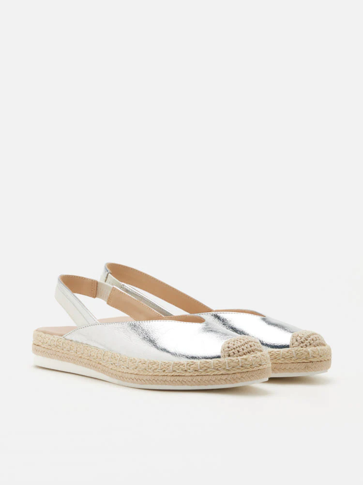 Danni Metallic Leather Slingback Espadrilles - Image 10