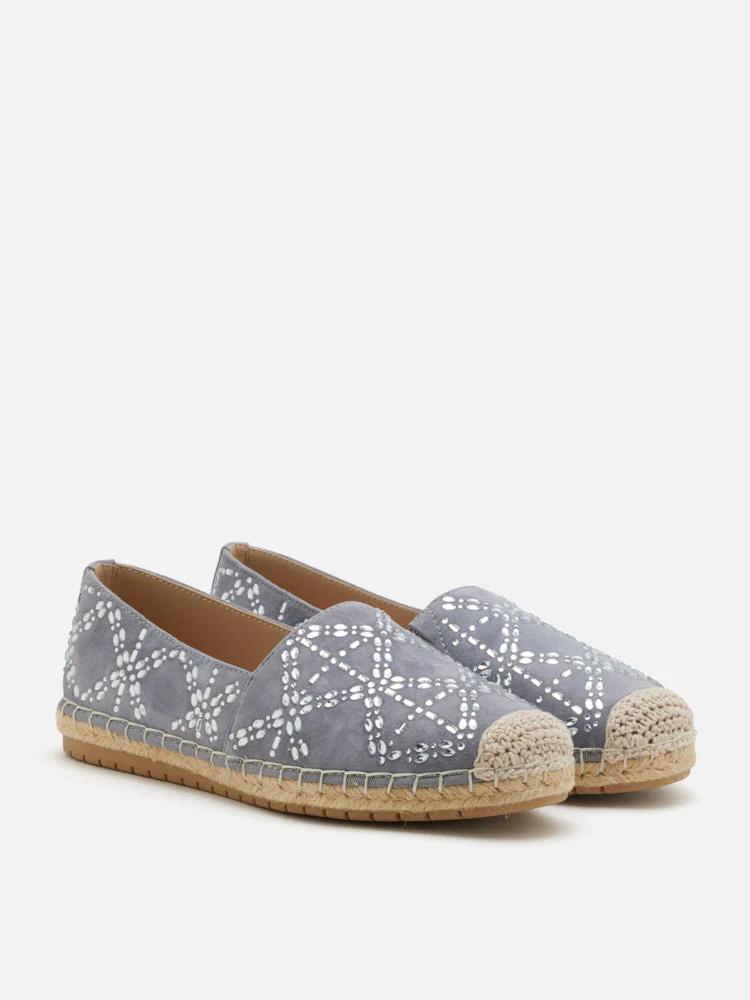 Yves Embellished Suede Espadrilles - Image 10