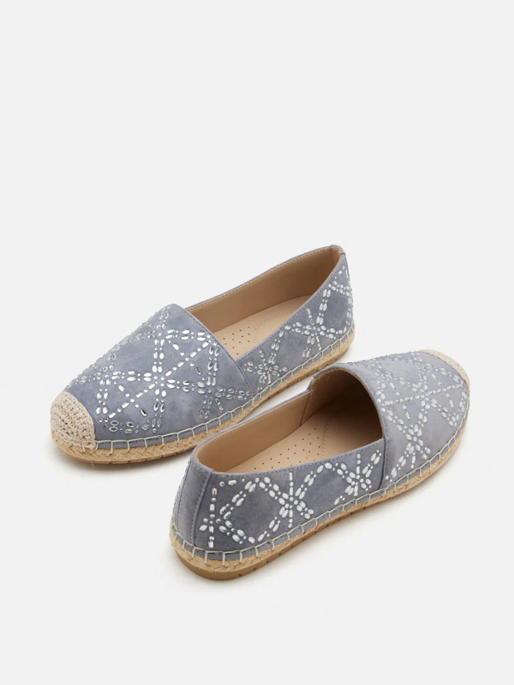 Yves Embellished Suede Espadrilles - Image 11
