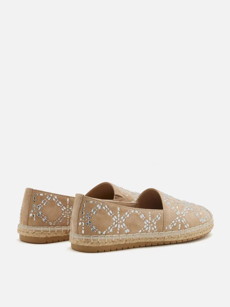 Yves Embellished Suede Espadrilles - Image 7