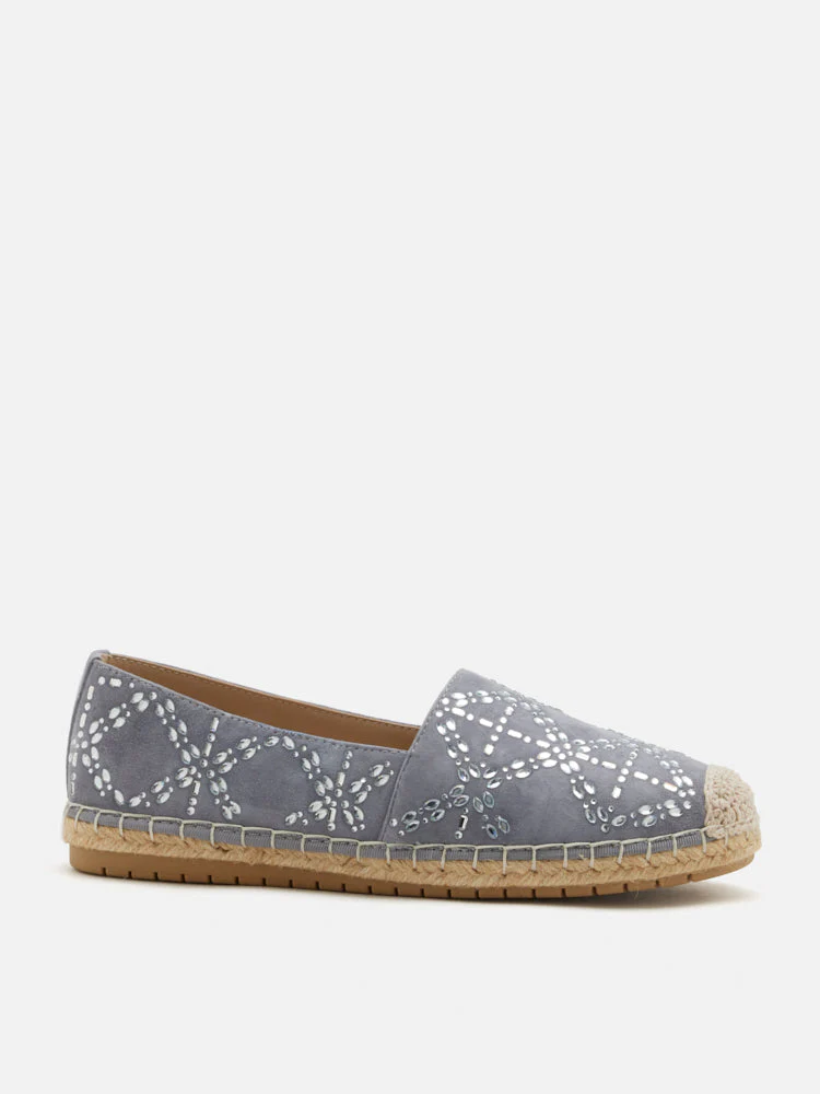 Yves Embellished Suede Espadrilles - Image 8
