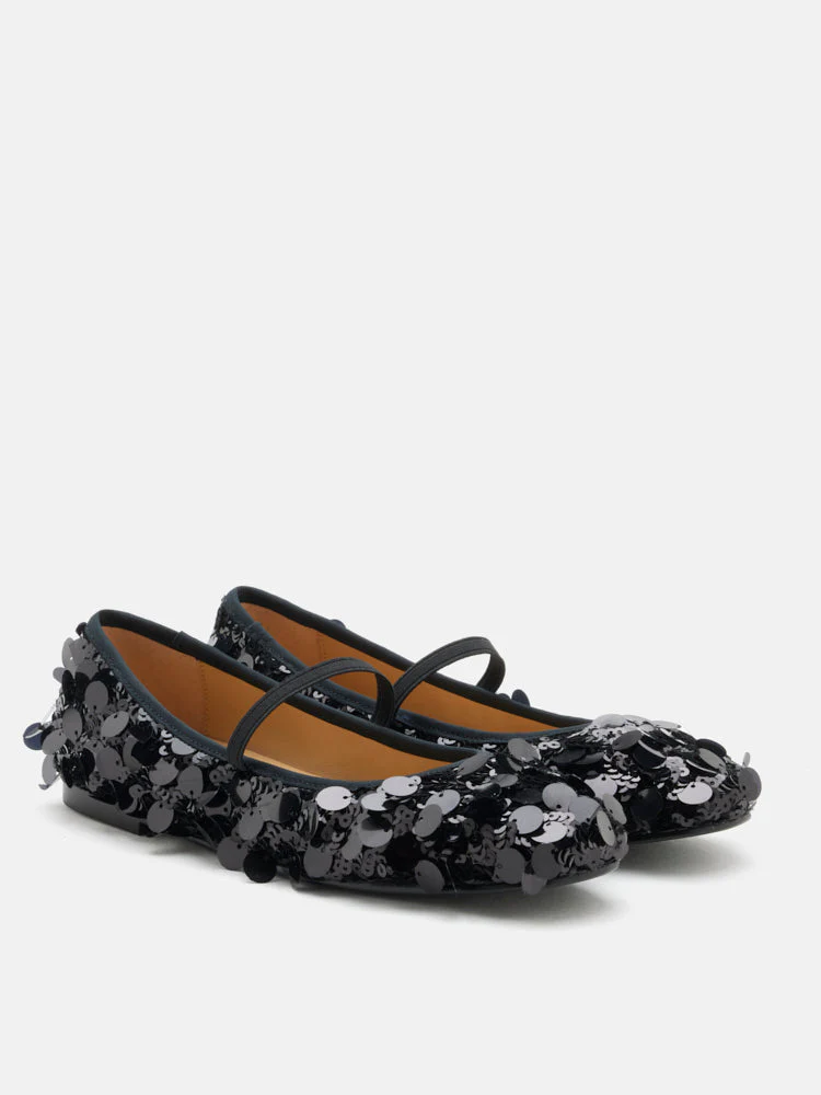 Christa Sequin Webbed Mary Janes - Image 11