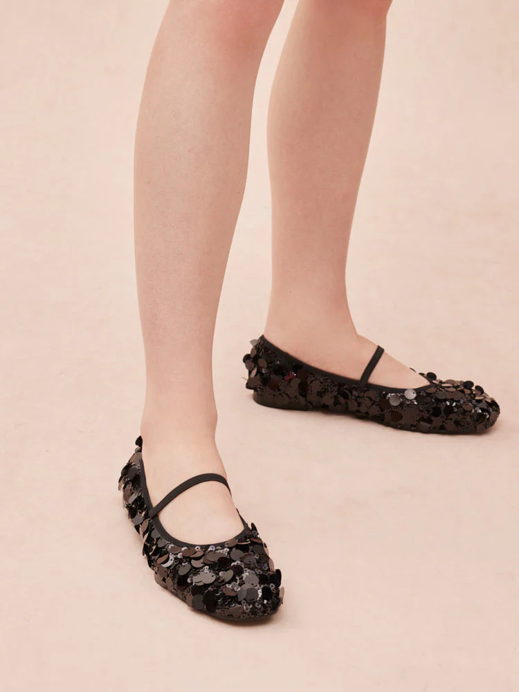 Christa Sequin Webbed Mary Janes - Image 13