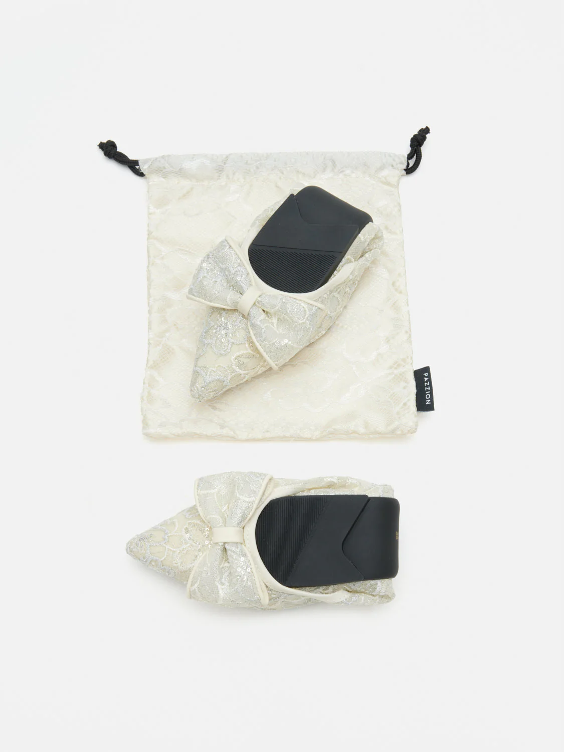 Vera Bow Lace Foldable Flats - Image 10