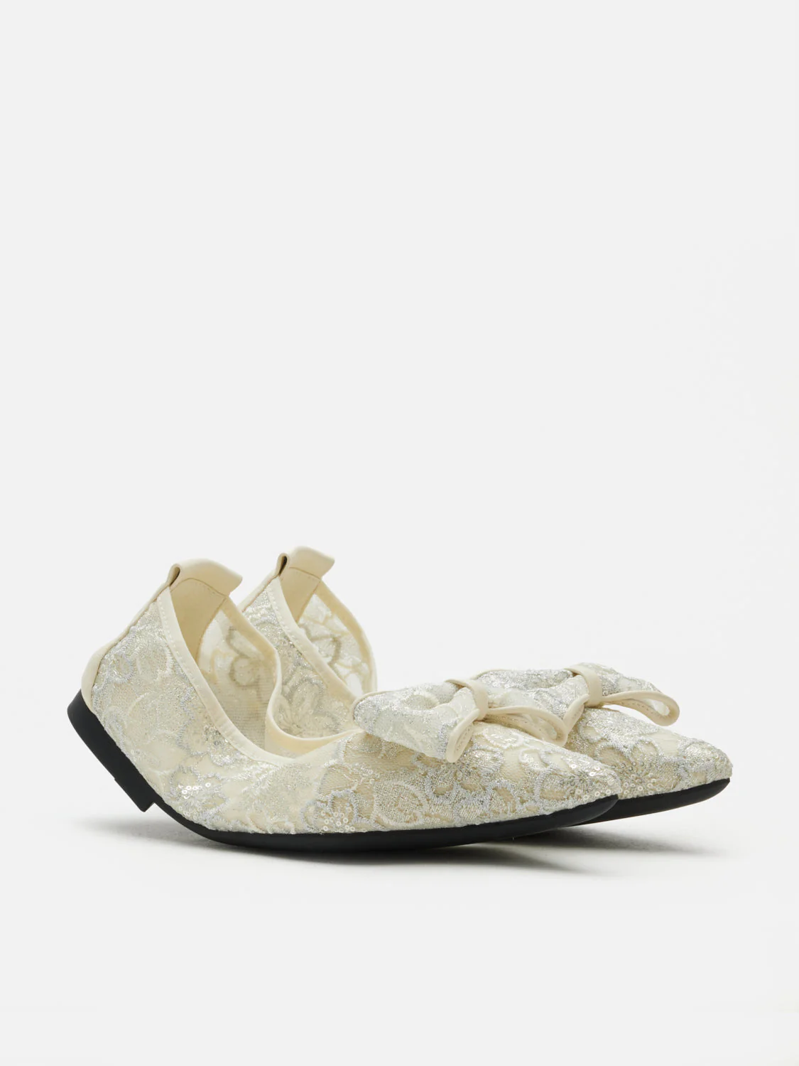 Vera Bow Lace Foldable Flats - Image 11