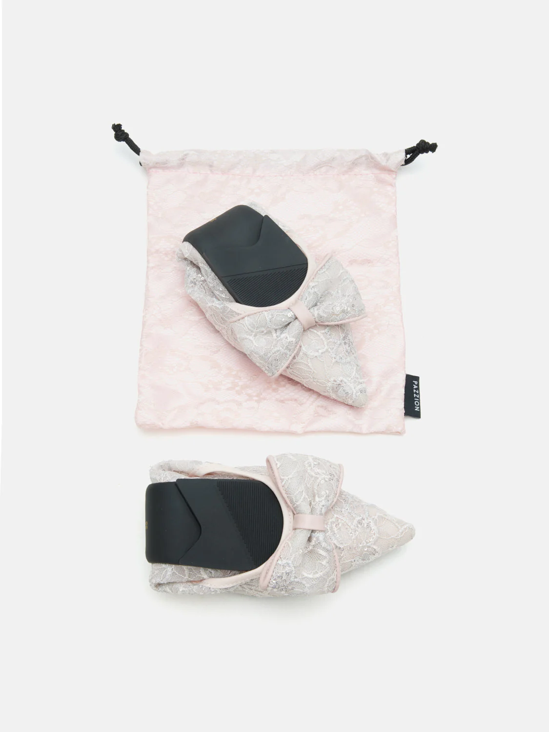 Vera Bow Lace Foldable Flats - Image 4