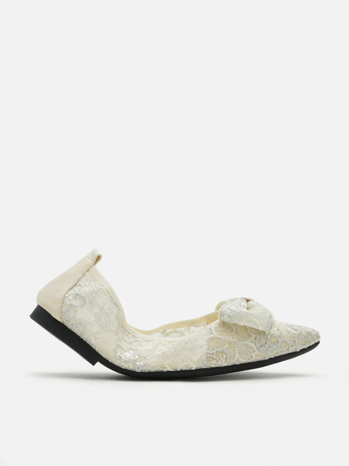 Vera Bow Lace Foldable Flats - Image 8