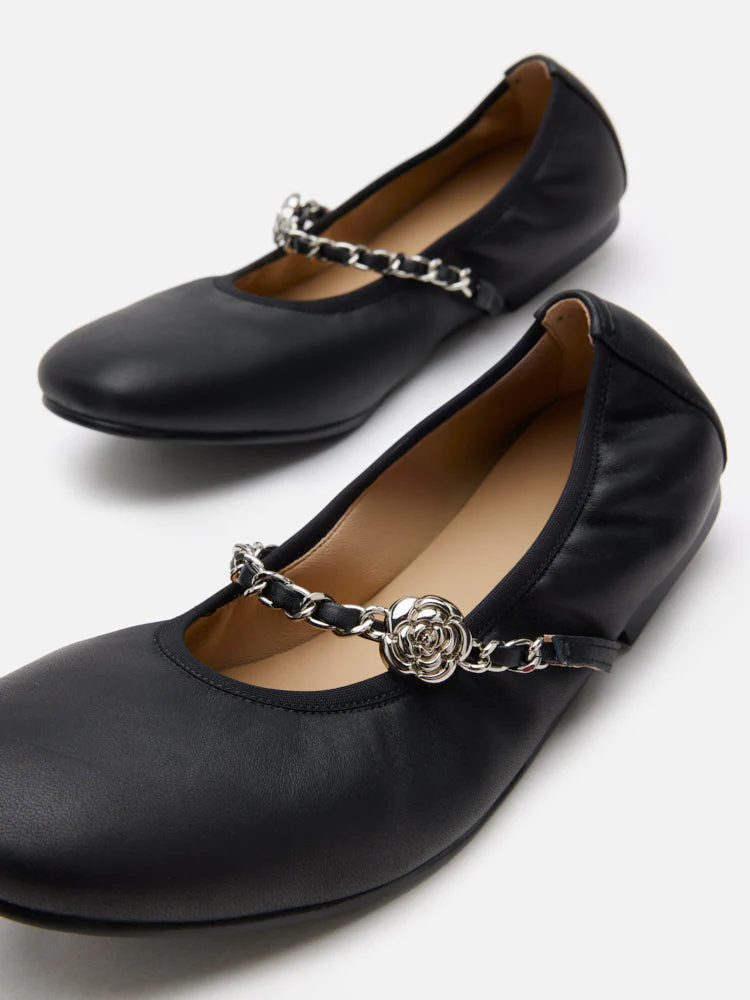 Reiley Floral Accented Chain-Strap Mary Janes - Image 11