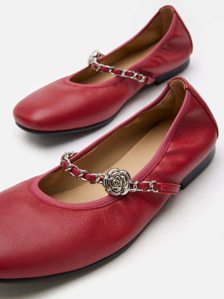 Reiley Floral Accented Chain-Strap Mary Janes - Image 4