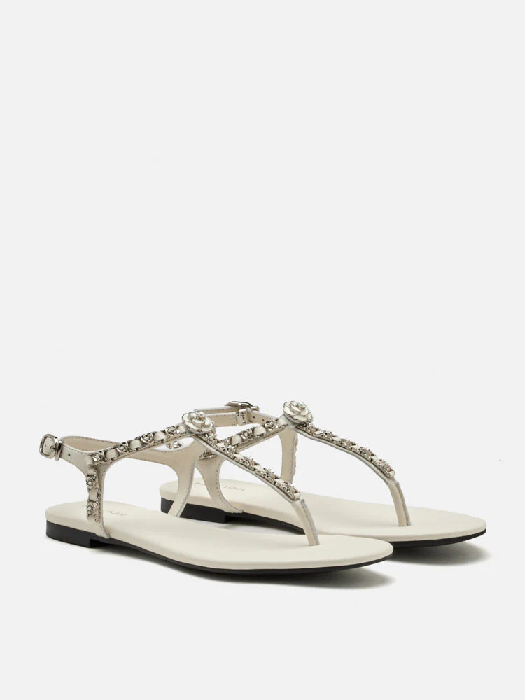 Camelia Embellished T-bar Sandals - Image 10