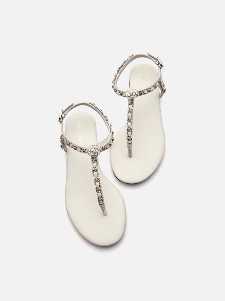 Camelia Embellished T-bar Sandals - Image 13