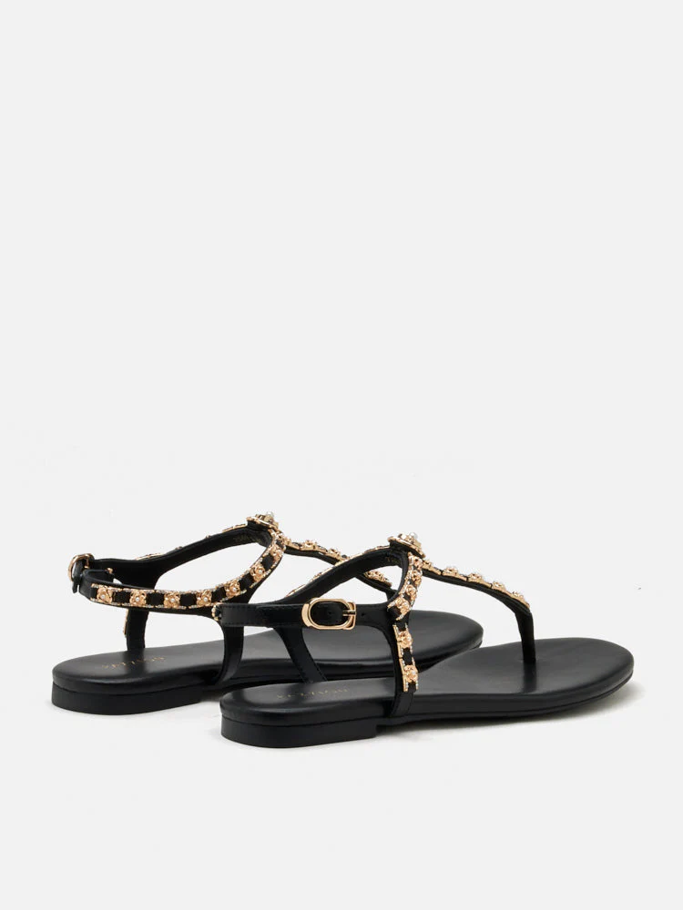 Camelia Embellished T-bar Sandals - Image 7