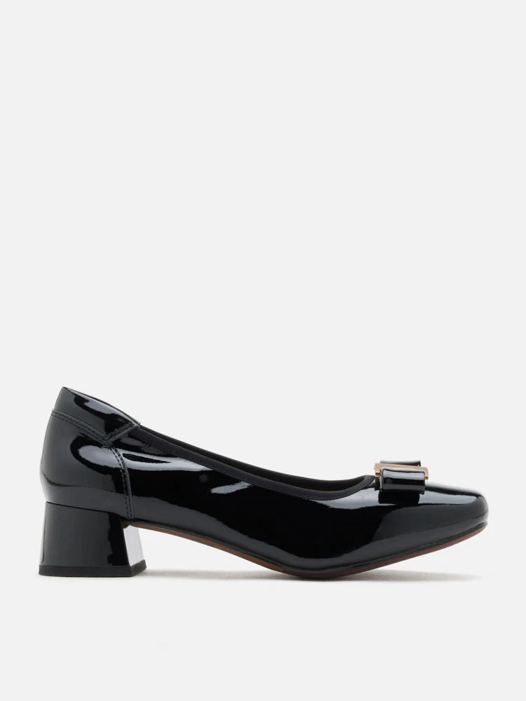 Jenn Metallic Bow Low Block Heels - Image 12