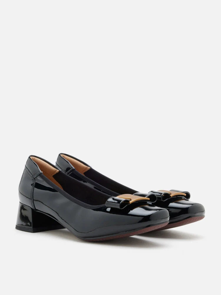 Jenn Metallic Bow Low Block Heels - Image 14