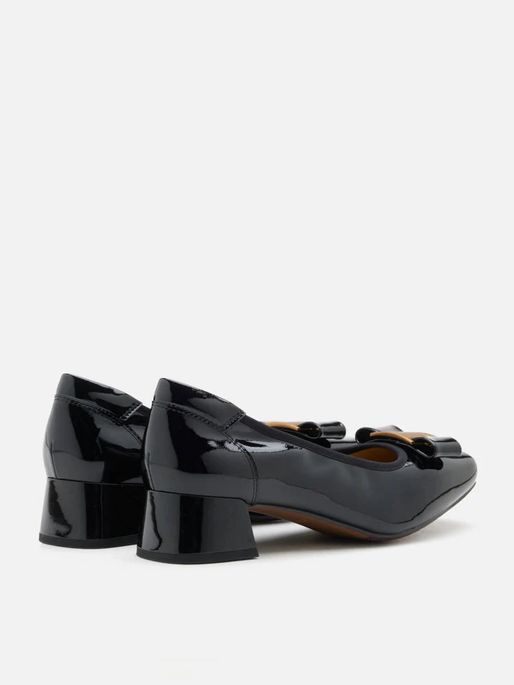 Jenn Metallic Bow Low Block Heels - Image 17
