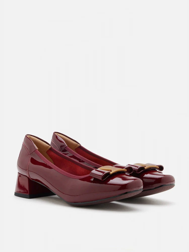 Jenn Metallic Bow Low Block Heels - Image 3