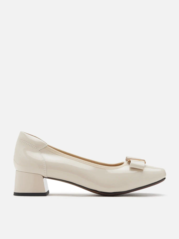 Jenn Metallic Bow Low Block Heels - Image 7