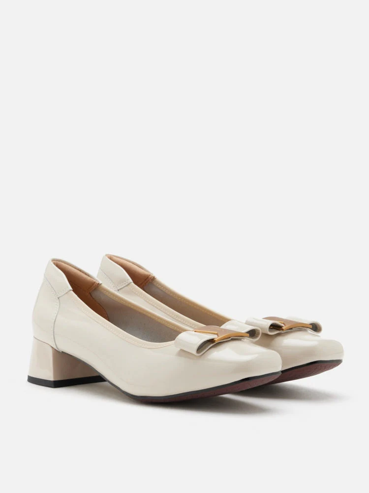 Jenn Metallic Bow Low Block Heels - Image 9