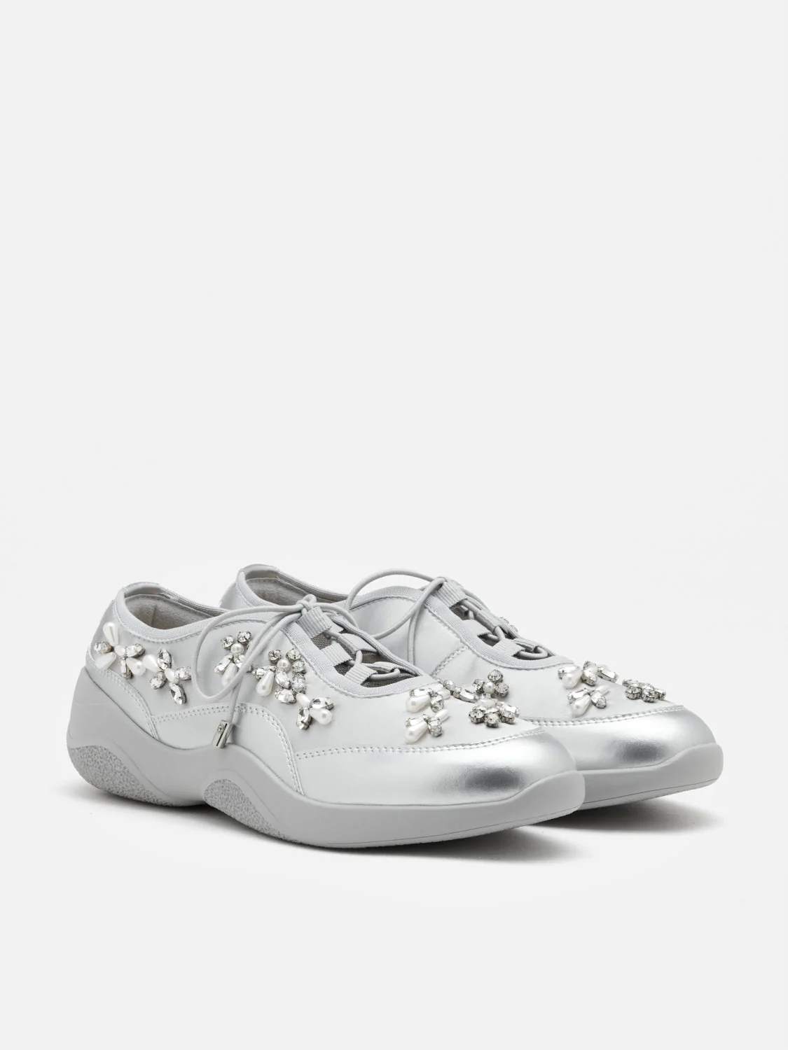 Isabeli Crystal-Embellished Lace-Up Sneakers - Image 10