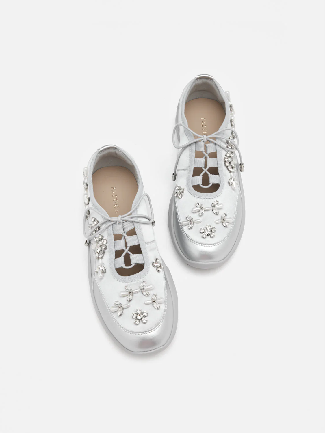 Isabeli Crystal-Embellished Lace-Up Sneakers - Image 13