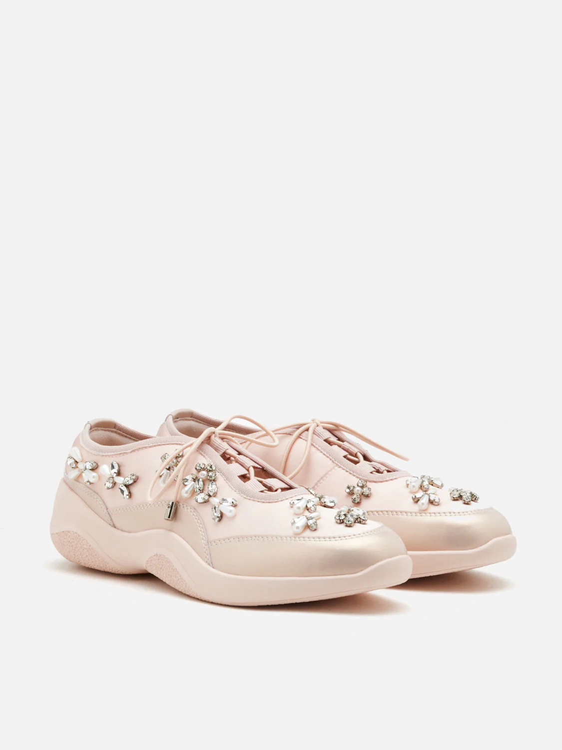 Isabeli Crystal-Embellished Lace-Up Sneakers - Image 3