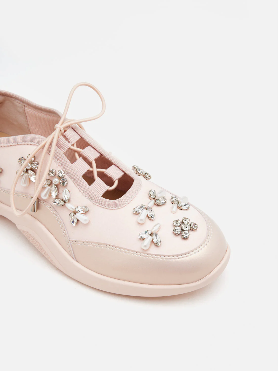 Isabeli Crystal-Embellished Lace-Up Sneakers - Image 4