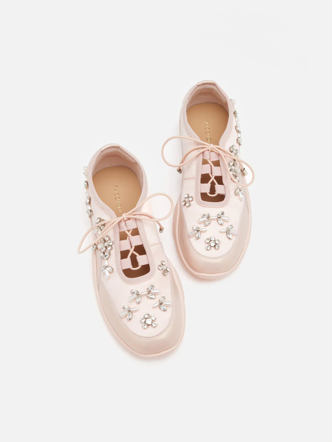 Isabeli Crystal-Embellished Lace-Up Sneakers - Image 6