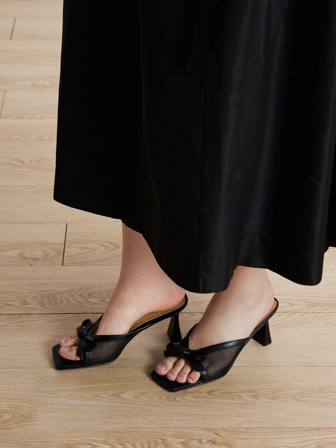Uira Mesh Bow Mule Heels - Image 9