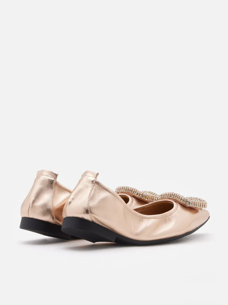 Maddox Crystal Buckle Pointed Toe Foldable Flats - Image 7