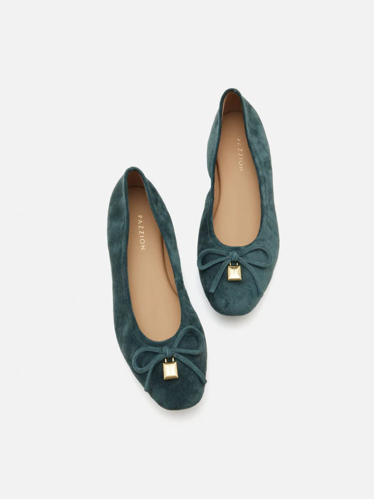 Daria Accented Suede Bow Flats - Image 13
