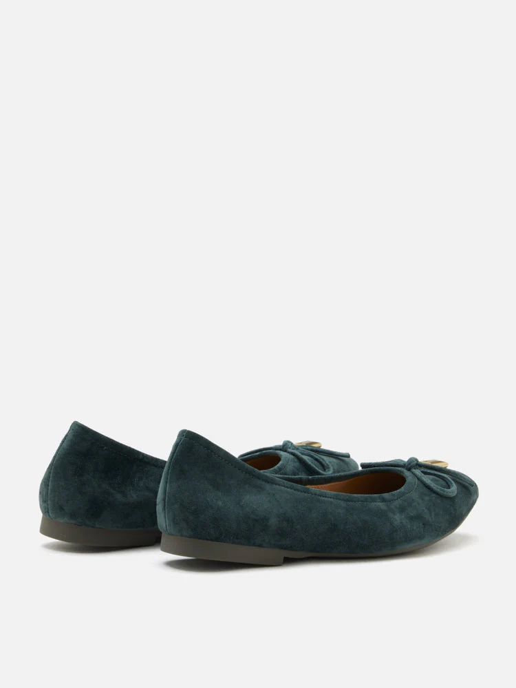 Daria Accented Suede Bow Flats - Image 14