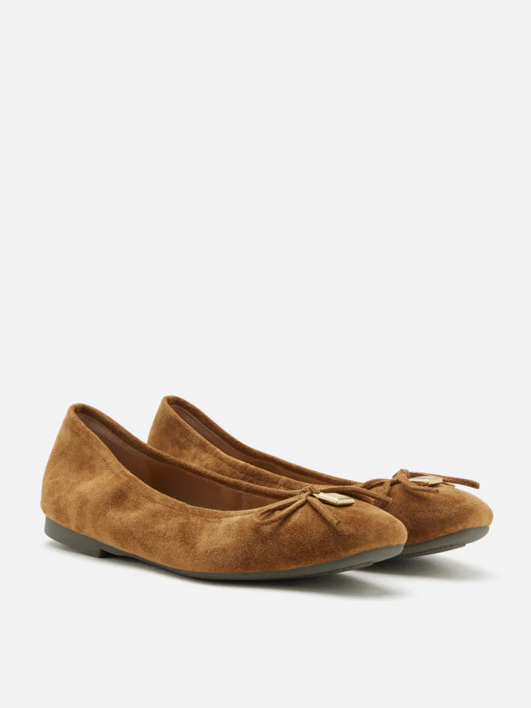 Daria Accented Suede Bow Flats - Image 3