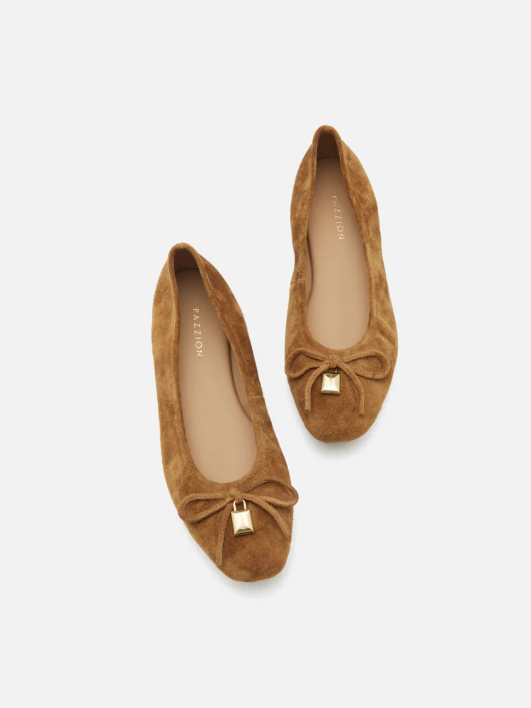 Daria Accented Suede Bow Flats - Image 6