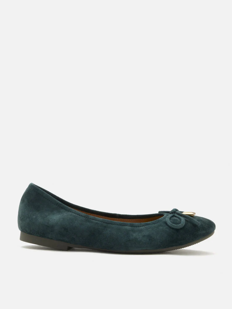 Daria Accented Suede Bow Flats - Image 8