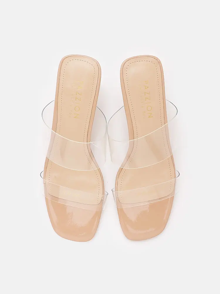 Alexandra Neutral Clear Strap Heels - Image 5
