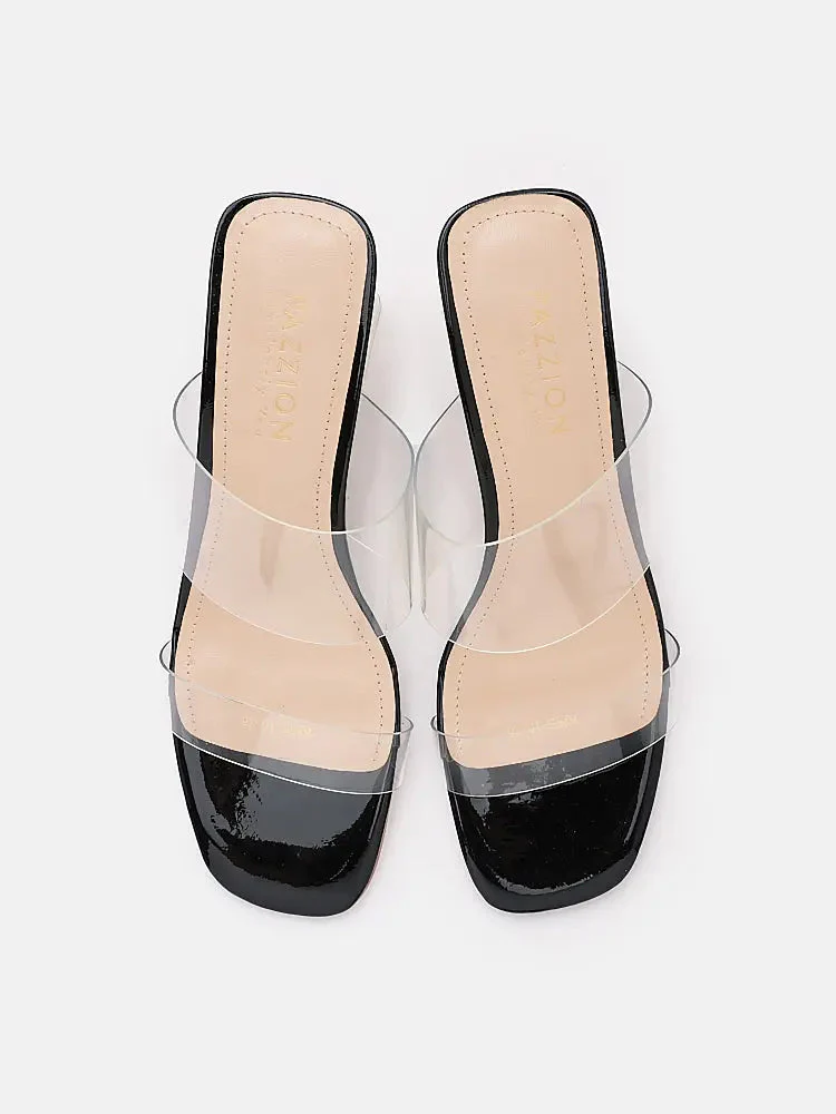 Alexandra Neutral Clear Strap Heels - Image 9