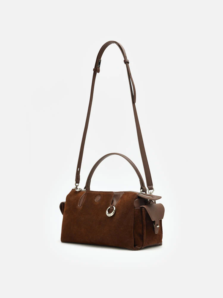 Sevila Suede Leather Satchel - Image 3