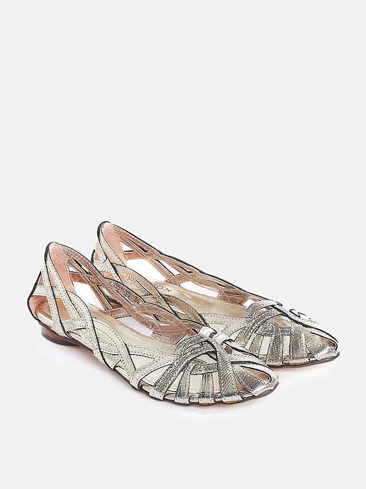 Celina Embossed Weaved Flats - Image 3
