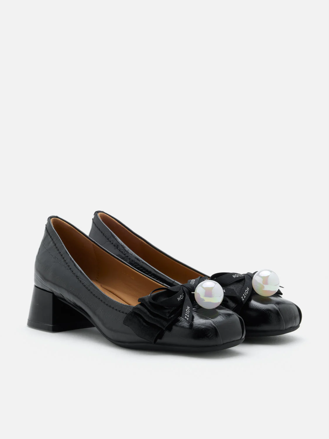 Florianna Ribbon and Pearl Low Block Heels - Image 10
