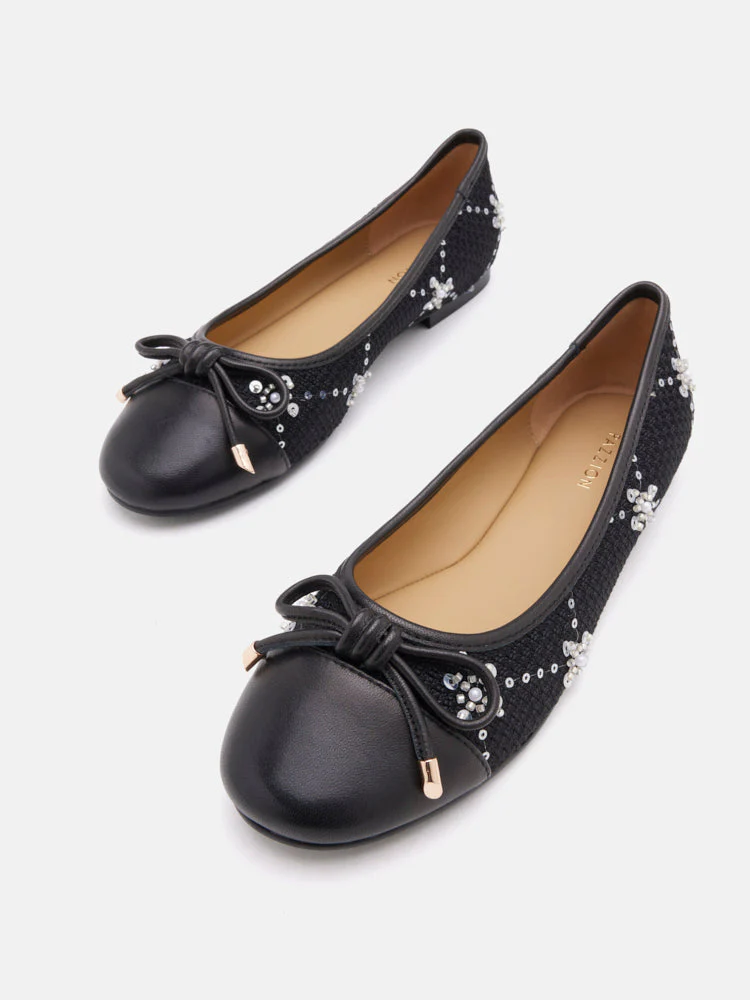 Heather Embellished Bow Ballet Flats - Image 11