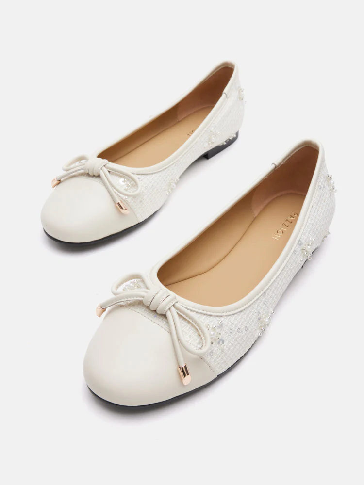 Heather Embellished Bow Ballet Flats - Image 4